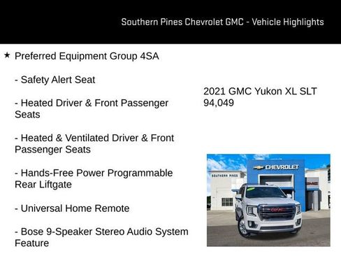 Used 2021 GMC Yukon XL SLT w/ SLT Premium Package image 18