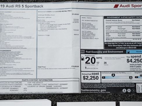 Used 2019 Audi RS 5 Sportback AWD/4WD image 38