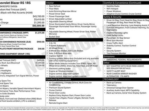 Certified 2023 Chevrolet Blazer RS w/ Driver Confidence II Package image 38