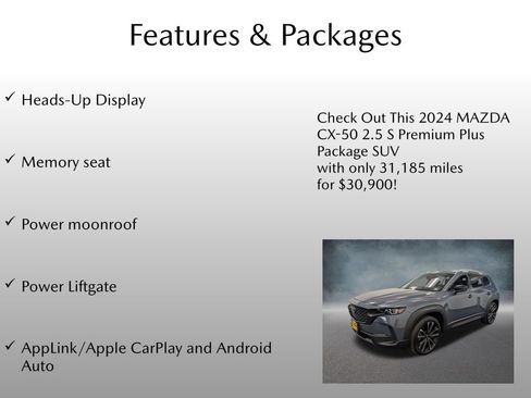 Used 2024 MAZDA CX-50 AWD 2.5 S w/ Cargo Package image 4