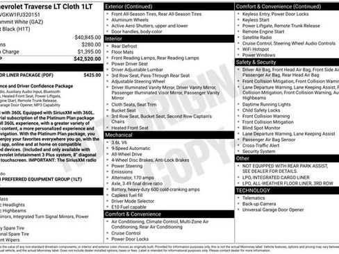 Certified 2023 Chevrolet Traverse LT w/ LPO, Floor Liner Package AWD/4WD image 6