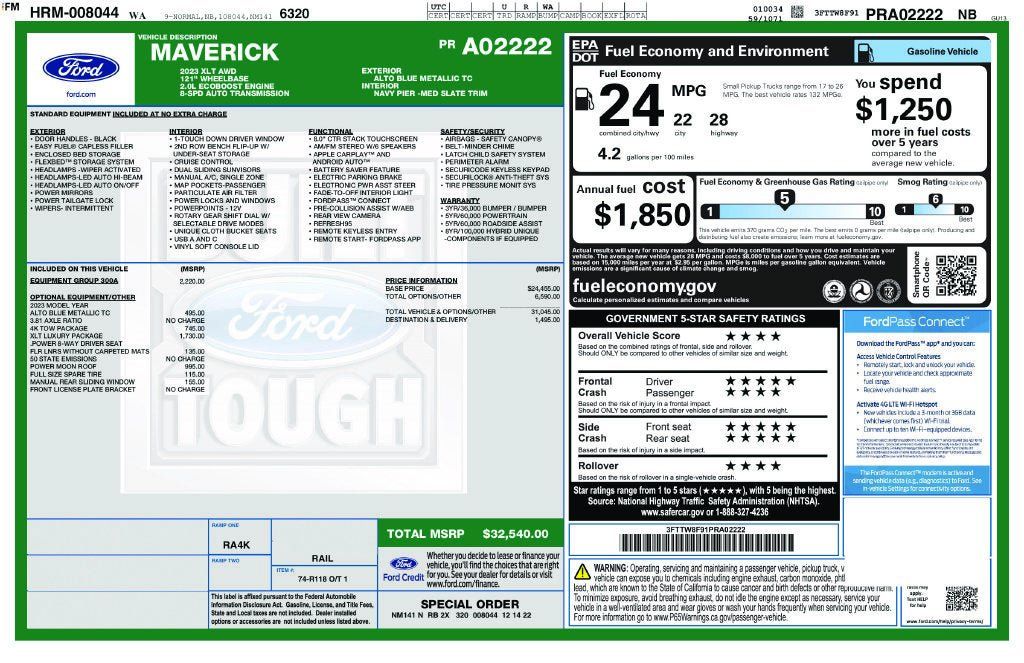 Used 2023 Ford Maverick XLT w/ Equipment Group 300A Standard AWD/4WD image 3