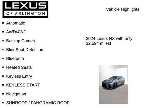 Used 2024 Lexus NX 350 F Sport AWD/4WD image 8