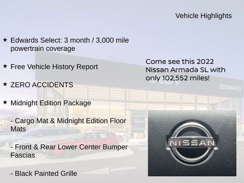 Used 2022 Nissan Armada SL w/ Midnight Edition Package AWD/4WD image 7