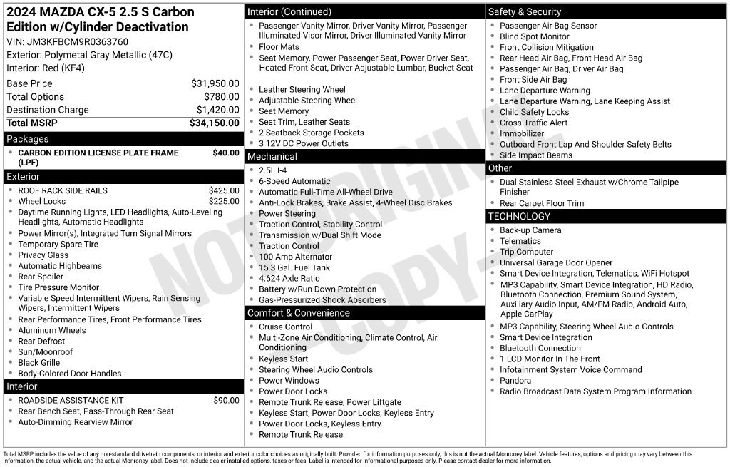 Used 2024 MAZDA CX-5 Carbon Edition AWD/4WD image 40