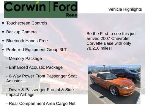 Used 2007 Chevrolet Corvette Convertible w/ Preferred Equipment Group RWD image 4