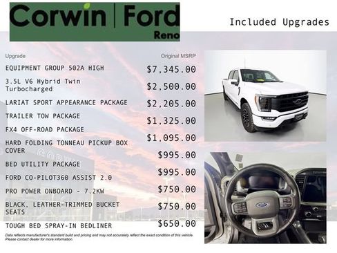 Certified 2022 Ford F150 Lariat w/ Equipment Group 502A High image 3