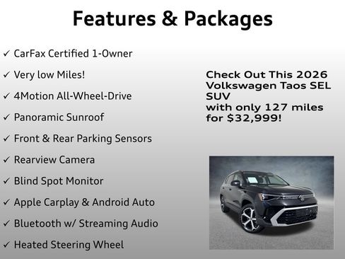 Used 2026 Volkswagen Taos SEL AWD/4WD image 4