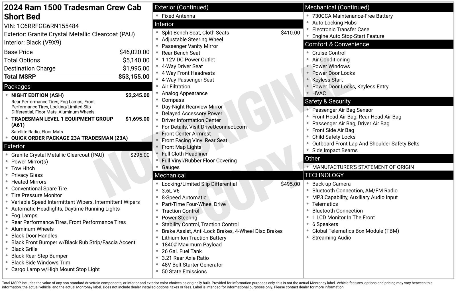 Used 2024 RAM 1500 Tradesman w/ Night Edition AWD/4WD image 32