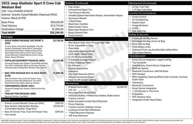 Used 2023 Jeep Gladiator Sport AWD/4WD image 24