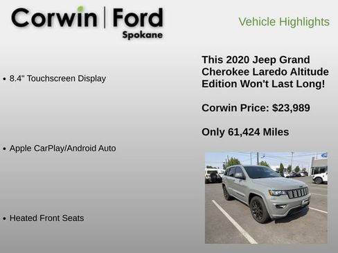 Used 2020 Jeep Grand Cherokee Altitude AWD/4WD image 12