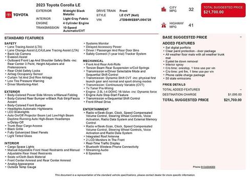 Used 2023 Toyota Corolla LE FWD image 2