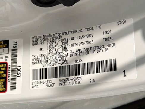 New 2026 Toyota Tundra SR5 AWD/4WD image 25