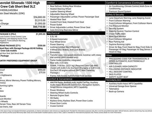 Certified 2020 Chevrolet Silverado 1500 High Country w/ Safety Package II AWD/4WD image 5