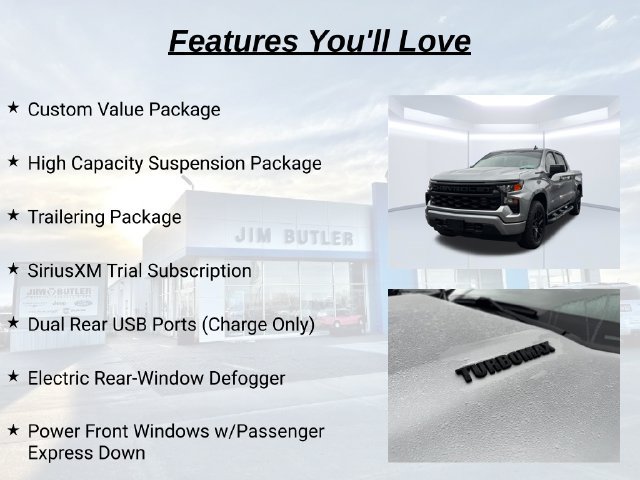 Used 2025 Chevrolet Silverado 1500 Custom w/ Turbomax Blackout Package AWD/4WD image 19