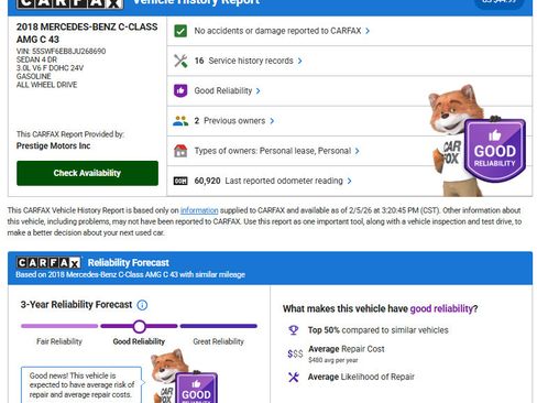 Used 2018 Mercedes-Benz C 43 AMG 4MATIC Sedan image 3