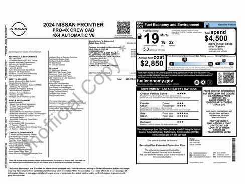 Used 2024 Nissan Frontier PRO-4X w/ Off-Road Protection Package AWD/4WD image 4