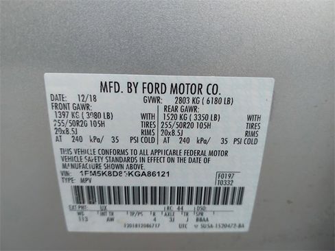 Certified 2019 Ford Explorer XLT w/ Equipment Group 202A image 34