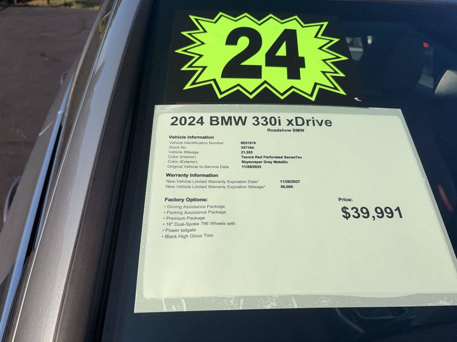 Used 2024 BMW 330i xDrive Sedan w/ Premium Package AWD/4WD image 20