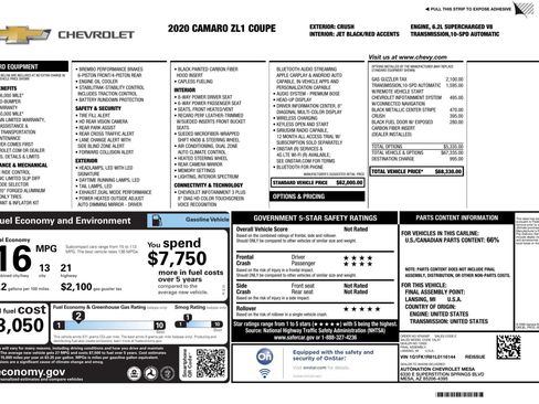 Used 2020 Chevrolet Camaro ZL1 image 3