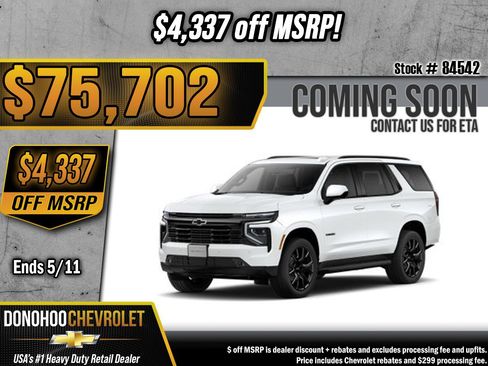New 2026 Chevrolet Tahoe RST AWD/4WD image 1
