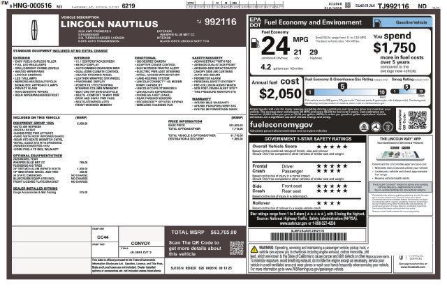 Used 2026 Lincoln Nautilus Premier w/ Equipment Group 102A AWD/4WD image 11