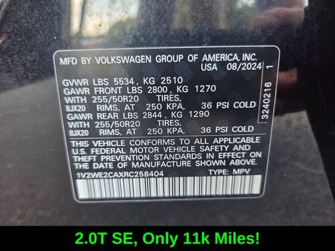 Used 2024 Volkswagen Atlas Cross Sport SE FWD image 19