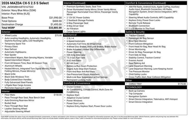 New 2026 MAZDA CX-5 Select AWD/4WD image 27