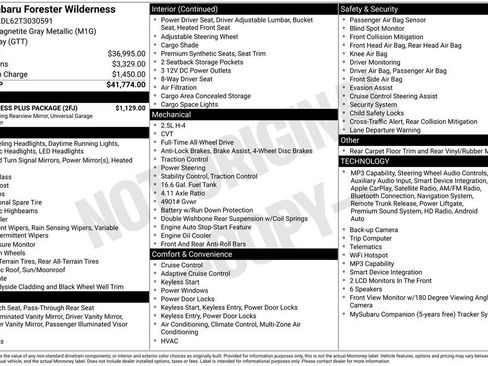 Used 2026 Subaru Forester Wilderness w/ Wilderness Plus Package AWD/4WD image 3