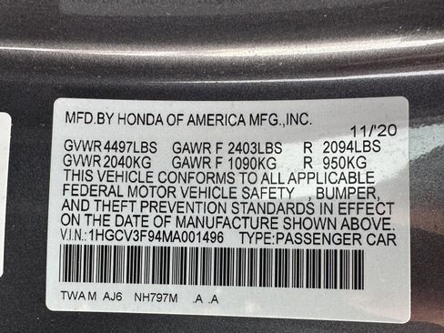 Used 2021 Honda Accord Touring image 34