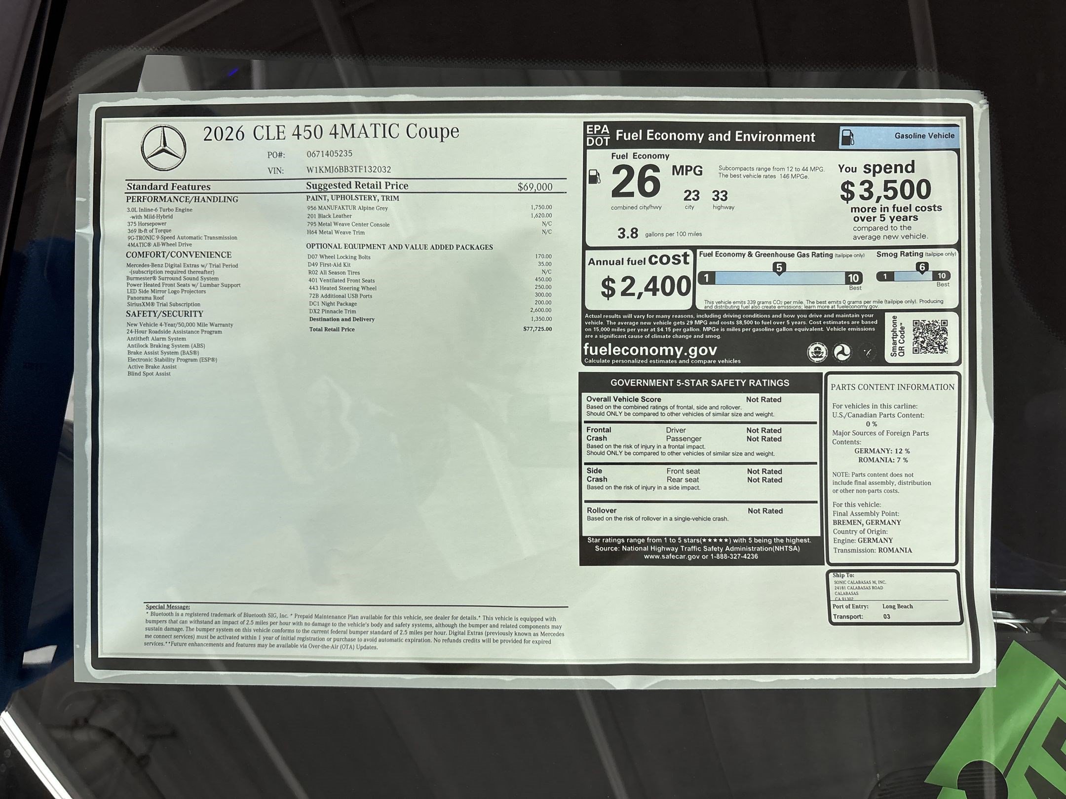 New 2026 Mercedes-Benz CLE 450 4MATIC Coupe image 31