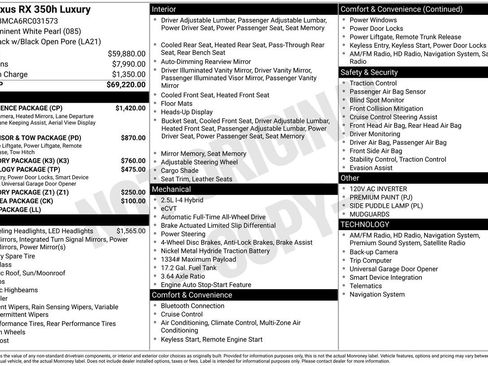 Used 2024 Lexus RX 350 w/ Convenience Package AWD/4WD image 33