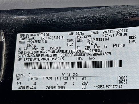 Used 2016 Ford F150 XLT w/ Equipment Group 302A Luxury image 38