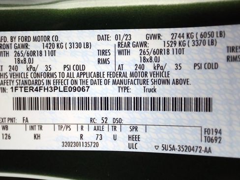 Used 2023 Ford Ranger Lariat w/ Equipment Group 501A High image 54