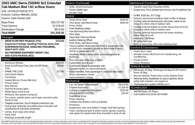Used 2003 GMC Sierra 2500 SLE w/ Snow Plow Prep Package AWD/4WD image 37