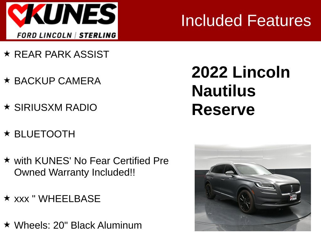 Used 2022 Lincoln Nautilus Reserve w/ Monochromatic Package AWD/4WD image 3