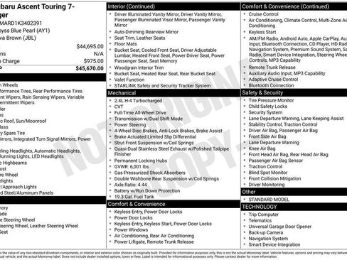 Used 2019 Subaru Ascent Touring image 31