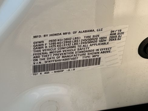 Used 2019 Honda Pilot Touring image 28