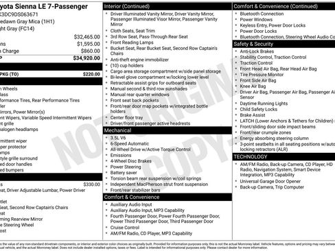 Used 2013 Toyota Sienna LE w/ Towing Pkg AWD/4WD image 5