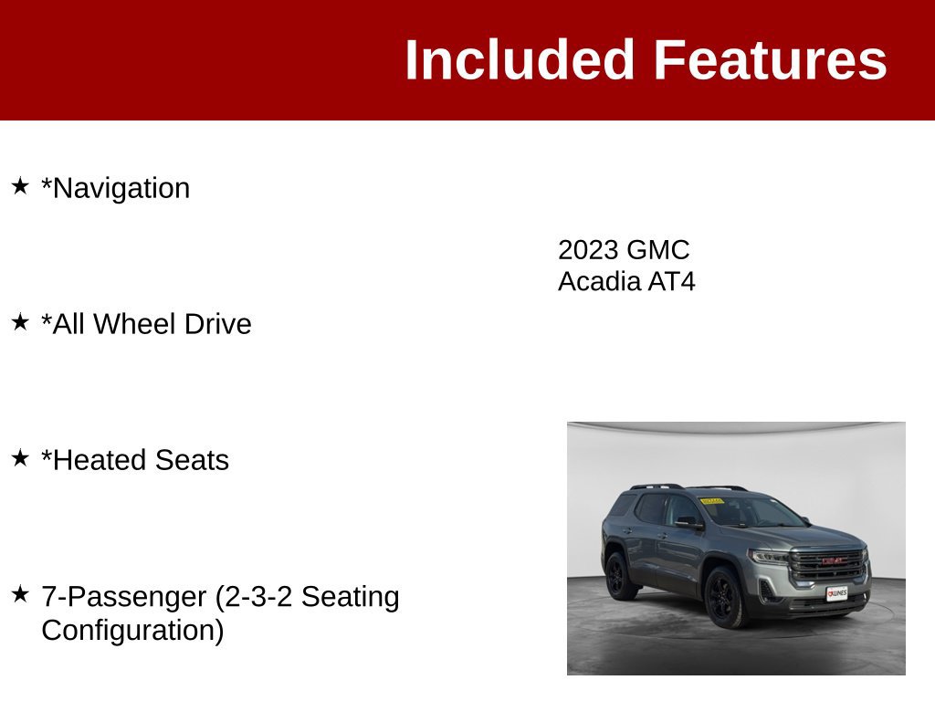 Used 2023 GMC Acadia AT4 w/ Technology Package AWD/4WD image 3