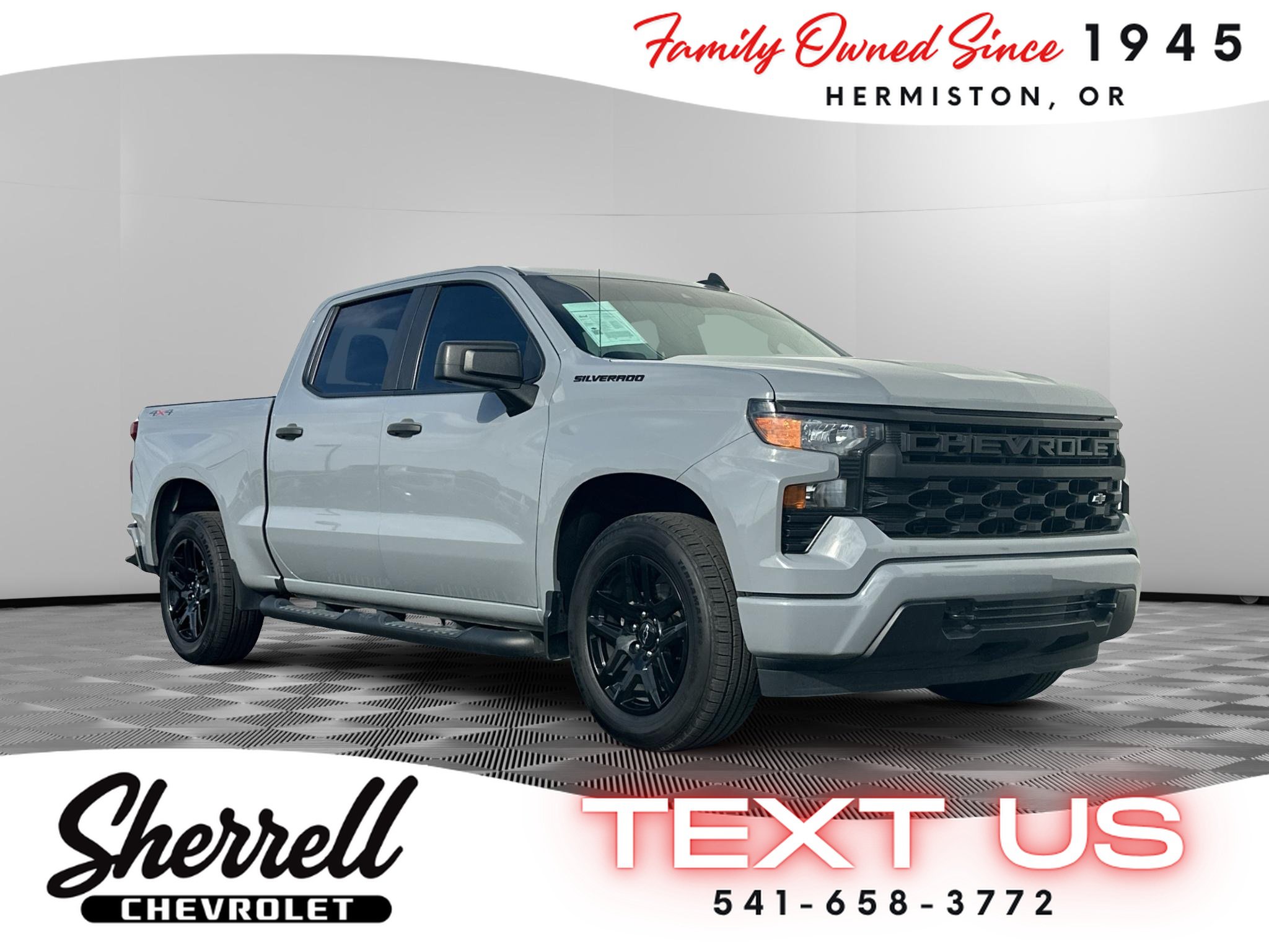 Used 2024 Chevrolet Silverado 1500 Custom w/ Turbomax Blackout Package AWD/4WD image 1