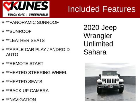 Used 2020 Jeep Wrangler Unlimited Sahara image 2