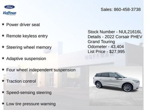Certified 2022 Lincoln Corsair Grand Touring AWD/4WD image 20