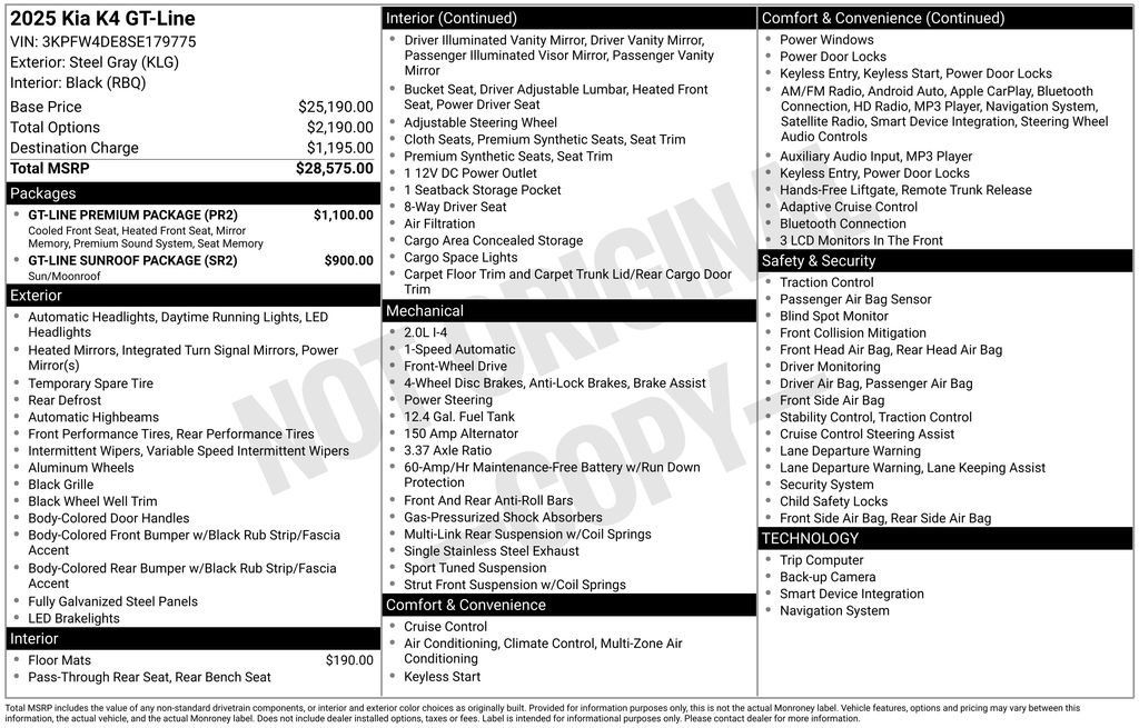 Certified 2025 Kia K4 GT-Line w/ GT-Line Premium Package FWD image 39