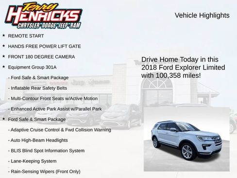 Used 2018 Ford Explorer Limited w/ Equipment Group 301A AWD/4WD image 4