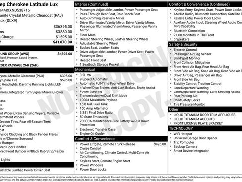Used 2022 Jeep Cherokee Latitude Lux w/ Sun & Sound Group AWD/4WD image 2