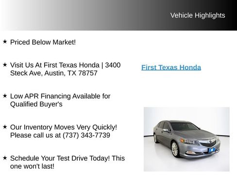 Used 2014 Acura RLX w/ Technology Package FWD image 9