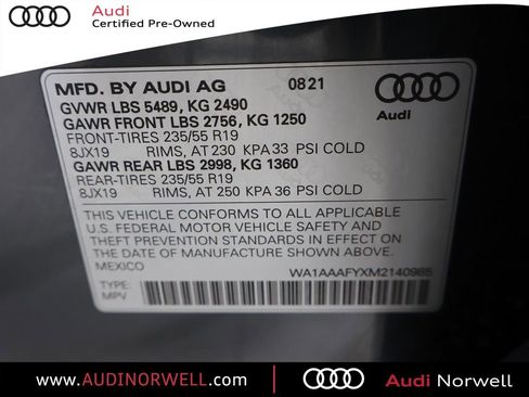 Used 2021 Audi Q5 2.0T Premium w/ Convenience Package AWD/4WD image 2