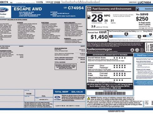 Used 2020 Ford Escape SE image 60