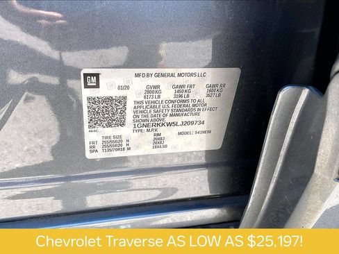 Used 2020 Chevrolet Traverse Premier FWD image 35